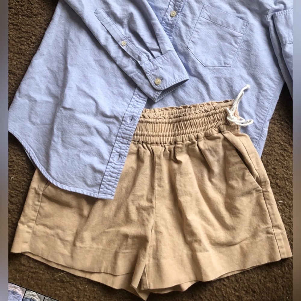 Linen blend shorts